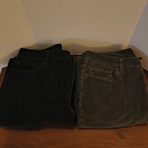 Lot Of 2 Sonoma Life Style Corduroy Pants Womens 10 Short Black & Brown 34×28